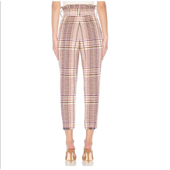 Revole Tularosa Greyson Pant Trousers Plaid Paperbag Pant High Waist Twill Large - Picture 3 of 9